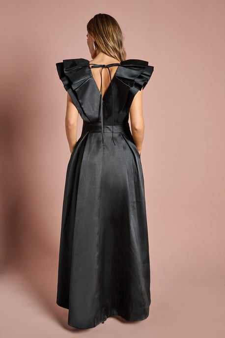 Frill Sleeve V Neck Midi Dress - Image 3