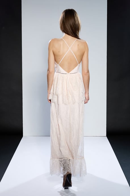 Runway 1.8.1.8 Strappy Lace Peplum Maxi Dress - Image 3