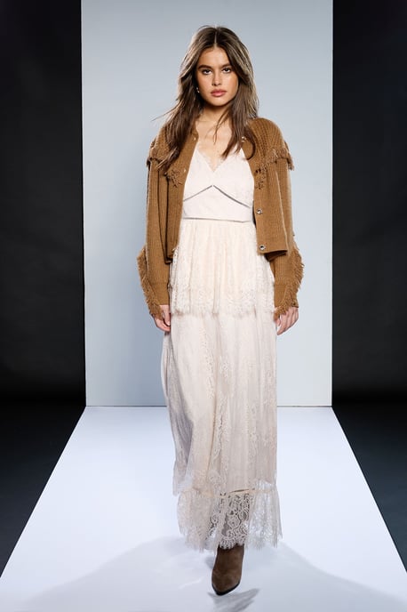 Runway 1.8.1.8 Strappy Lace Peplum Maxi Dress - Image 4