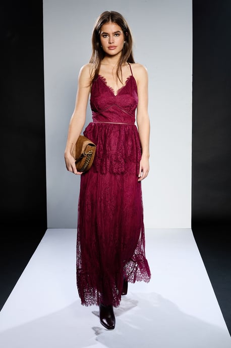 Runway 1.8.1.8 Strappy Lace Peplum Maxi Dress - Image 1