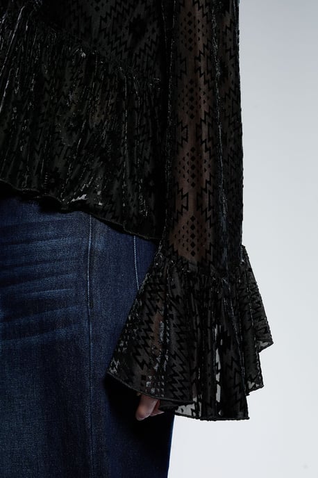Runway 1.8.1.8 Ruffle Textured Tie Up Blouse - Image 4