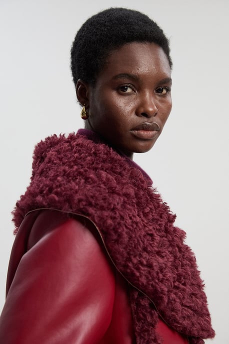 Faux Fur Pocket Detail Midi Coat - Image 4