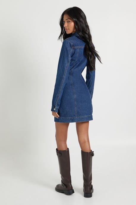 Tall Western Denim Mini Dress - Image 2