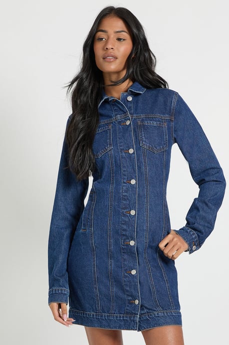 Tall Western Denim Mini Dress - Image 3