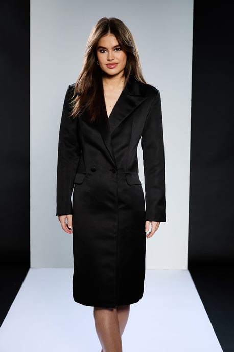 Runway 1.8.1.8 Satin Double Breasted Blazer Dress - Image 1