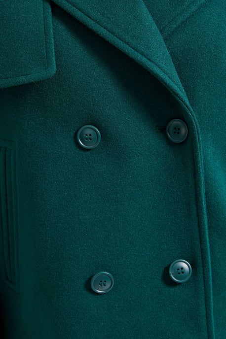 Short Faux Wool Trench Coat - Image 5