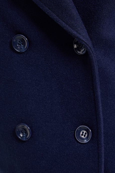 Cuff Detail Wide Collared Short Coat - Image 5
