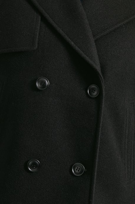 Short Faux Wool Trench Coat - Image 5