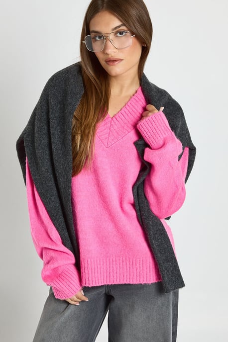 Brushed Knit V Neck Jumper - Image 3