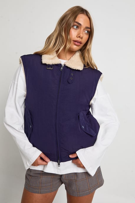 Faux Fur Lined Gilet - Image 3