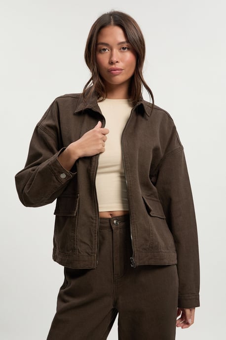 Collared Twill Jacket - Image 1