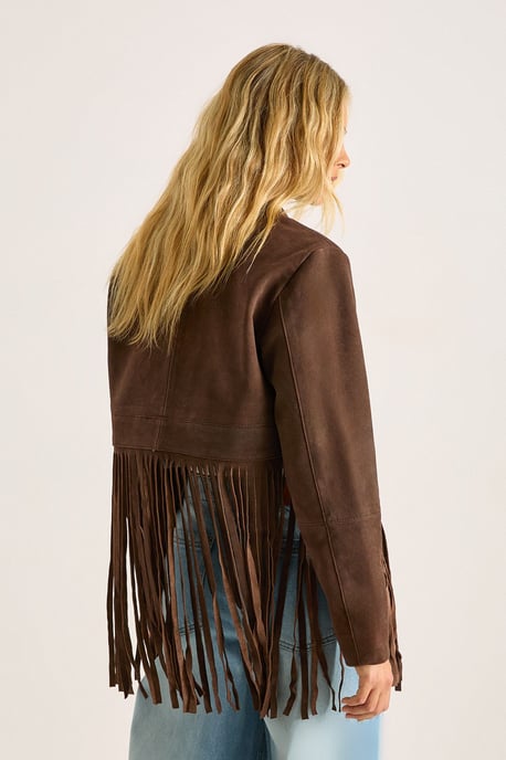 Real Suede Fringe Jacket - Image 4