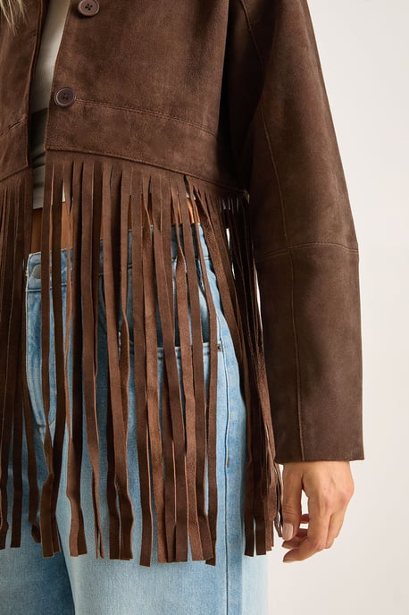 Real Suede Fringe Jacket - Image 5