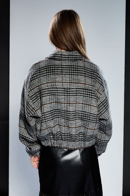 Runway 1.8.1.8 Check Bomber Jacket - Image 3
