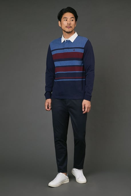 Navy Stripe Rugby Shirt - Image 2