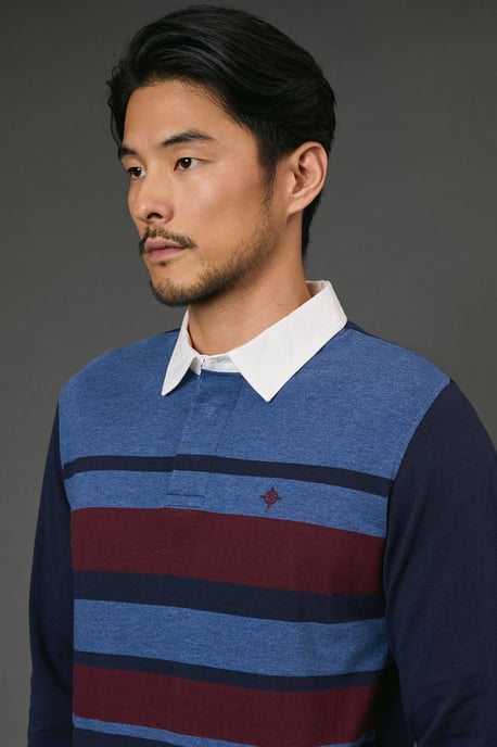 Navy Stripe Rugby Shirt - Image 3