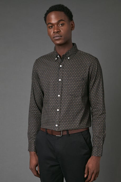 Tile Print Long Sleeve Shirt - Image 1