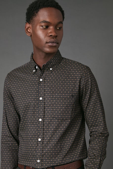 Tile Print Long Sleeve Shirt - Image 4