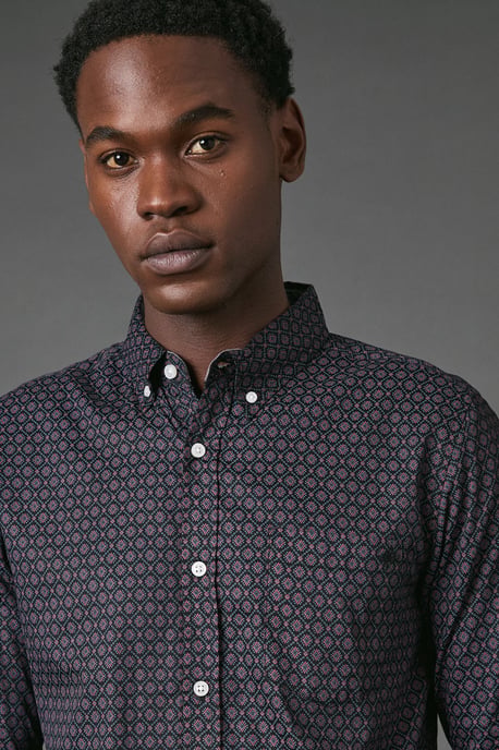 Tile Print Long Sleeve Shirt - Image 4