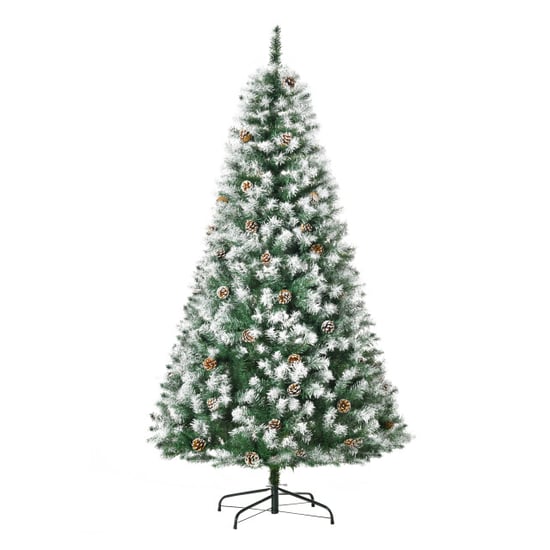 Homcom Kunstkerstboom 800 takken 61 dennenappels sneeuwtoppen- 180 cm - Image 1