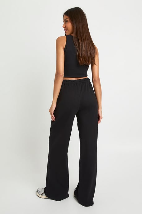 Basic Rib Wide Leg Trouser - Image 2