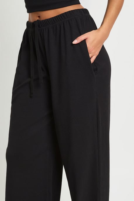 Basic Rib Wide Leg Trouser - Image 4