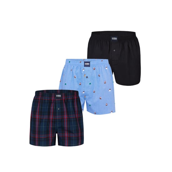Happy Shorts Wijde boxershorts heren kerst 3-pack geruit/print/effen - Image 1