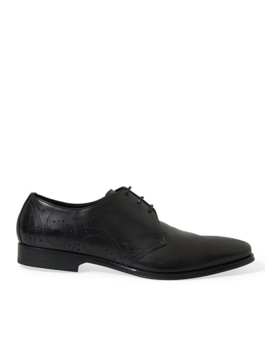 Leather Derby Shoes Brogue Style - Image 1