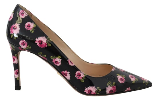 Florale Patenten Leren Hakken Met Print - Image 1