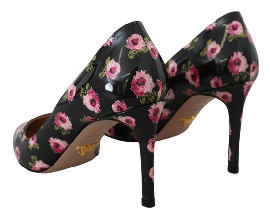 Florale Patenten Leren Hakken Met Print - Image 2
