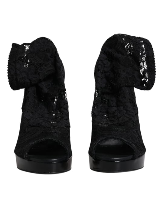 Lace Platform Pumps Zwarte Kanten Hakken - Image 2
