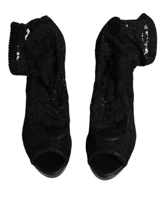 Lace Platform Pumps Zwarte Kanten Hakken - Image 3
