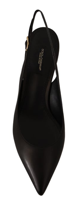 Leren Slingback Hakken Zwarte Hakken - Image 4