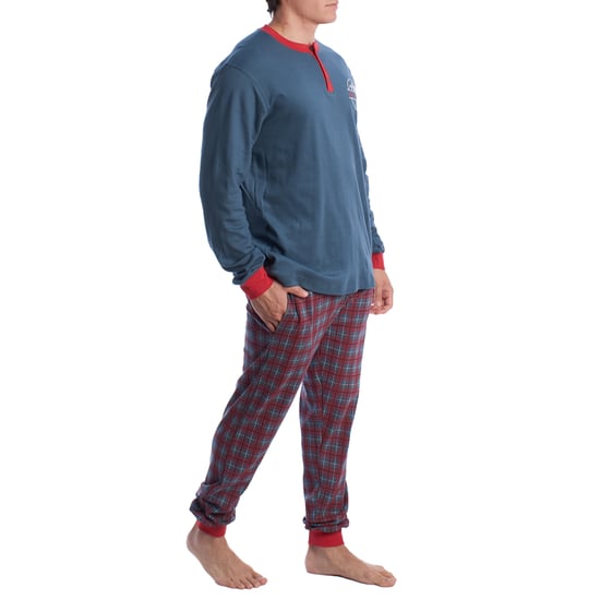 Men's Long-Sleeved Cotton Pajamas KLP4 - Image 3