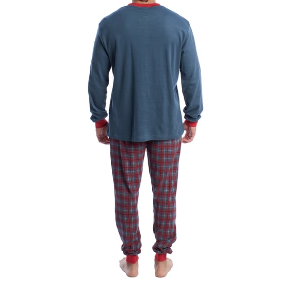 Men's Long-Sleeved Cotton Pajamas KLP4 - Image 4
