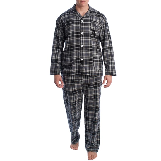 Herren-Schlafanzug aus Baumwolle mit Langarmshirt KLP7 - Image 1
