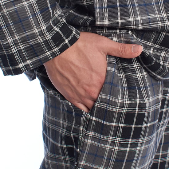 Men's Cotton Pajamas with Long-Sleeved Shirt KLP7 - Image 5