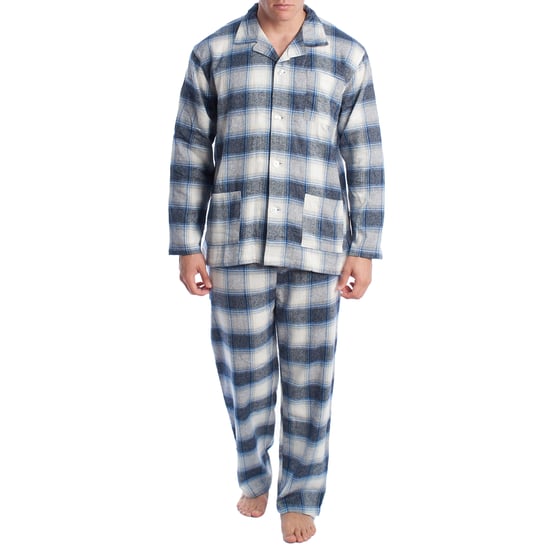 Herren-Schlafanzug aus Baumwolle mit Langarmshirt KLP7 - Image 1