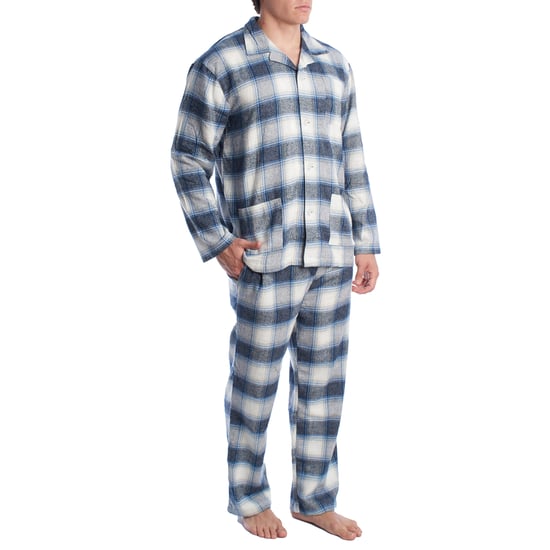 Men's Cotton Pajamas with Long-Sleeved Shirt KLP7 - Image 3