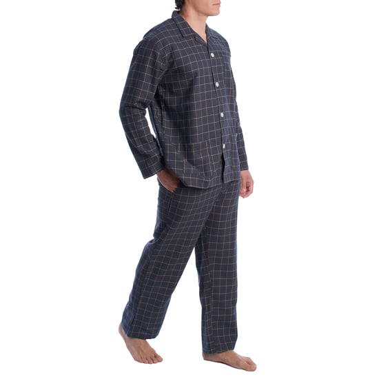 Men's Cotton Pajamas with Long-Sleeved Shirt KLP7 - Image 3