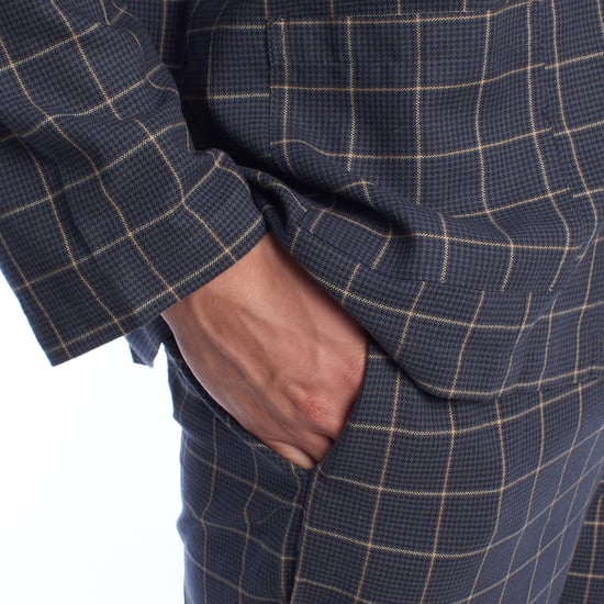 Men's Cotton Pajamas with Long-Sleeved Shirt KLP7 - Image 5