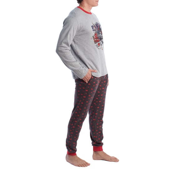 Herren-Schlafanzug mit langen Ärmeln aus Baumwolle KLP4 - Image 3