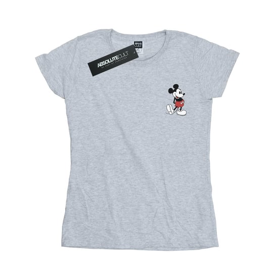 Disney Womens/Ladies Mickey Mouse Kickin Retro Chest Cotton T-Shirt (Sports Grey) - Image 1