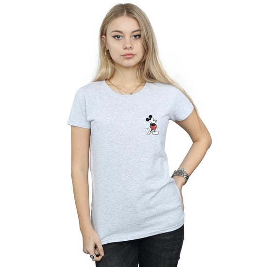 Disney Womens/Ladies Mickey Mouse Kickin Retro Chest Cotton T-Shirt (Sports Grey) - Image 2