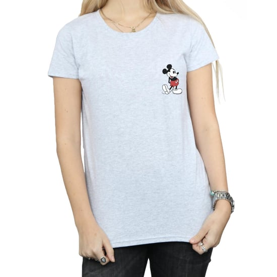 Disney Womens/Ladies Mickey Mouse Kickin Retro Chest Cotton T-Shirt (Sports Grey) - Image 3