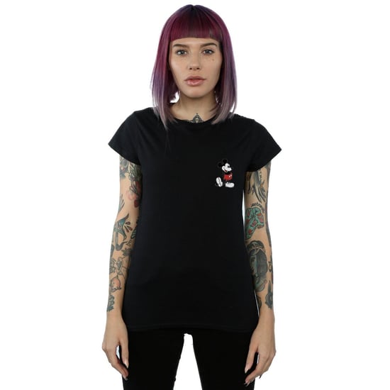 Disney Womens/Ladies Mickey Mouse Kickin Retro Chest Cotton T-Shirt (Black) - Image 2