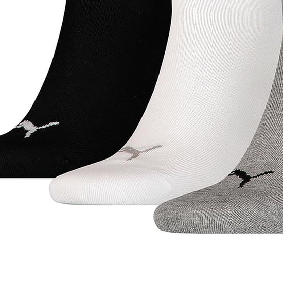 Puma Unisex Adult Invisible Socks (Pakket van 3) (Grijs/Wit/Zwart) - Image 2