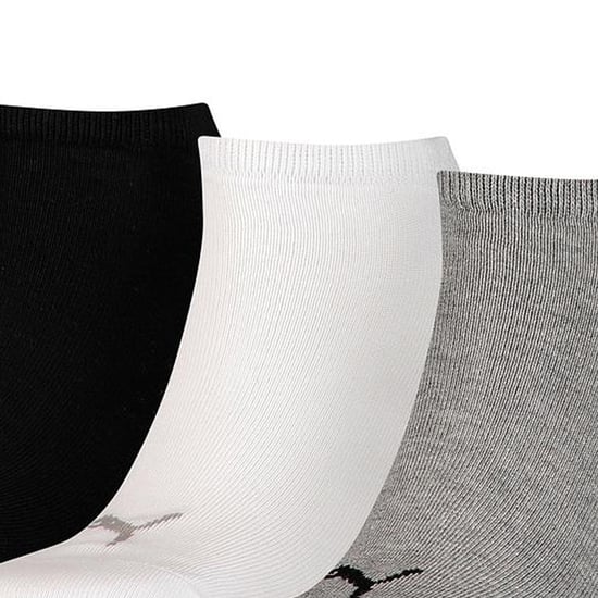 Puma Unisex Adult Invisible Socks (Pakket van 3) (Grijs/Wit/Zwart) - Image 3