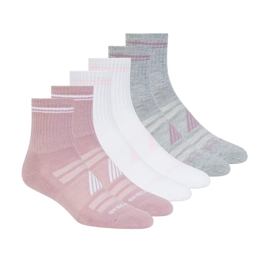 Skechers Dames/Dames Crew Sokken (Set van 6) (Roze/Wit/Grijs) - Image 1