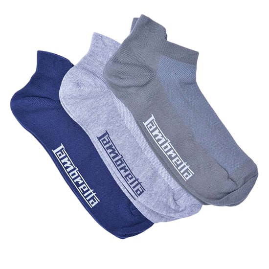 Lambretta Mens Trainer Socks (Pack of 3) (Navy/Khaki/Grey Marl) - Image 1